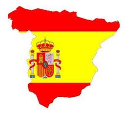 Spanien Flagge auf Karte