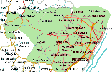 Χάρτης της περιοχής του Maestrazgo